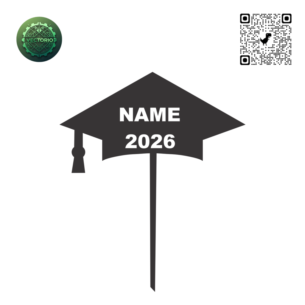 TOPPER GRADUATION CAP vector design for laser cutting and engraving