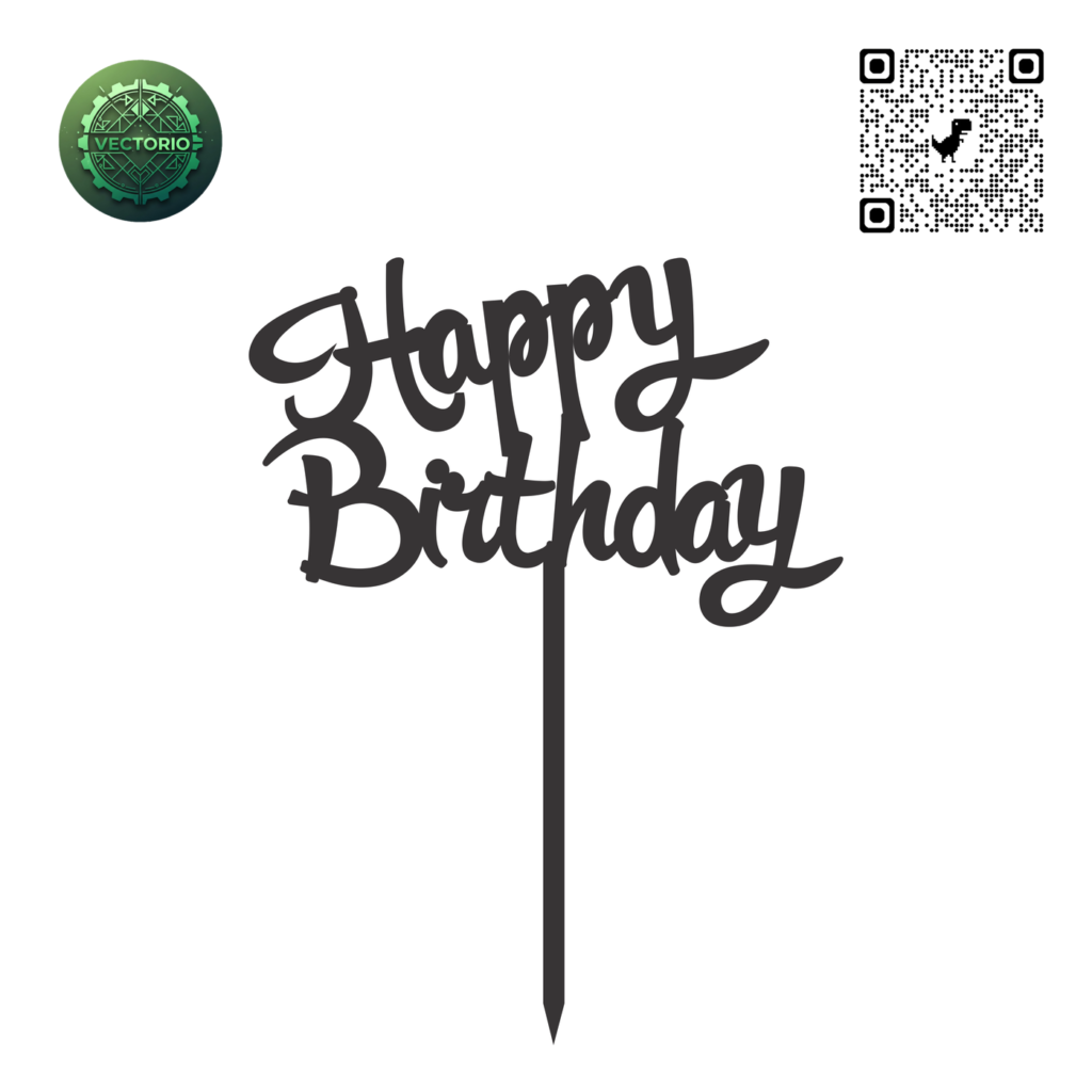 TOPPER HAPPY BIRTHDAY 2 vector design for laser cutting and engraving
