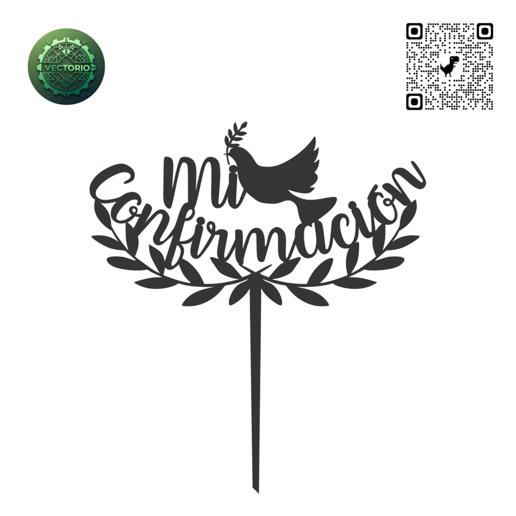 TOPPER MI CONFIRMACION vector design for laser cutting and engraving