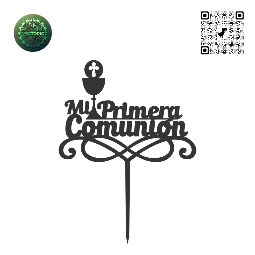 TOPPER MI PRIMERA COMUNION vector design for laser cutting and engraving