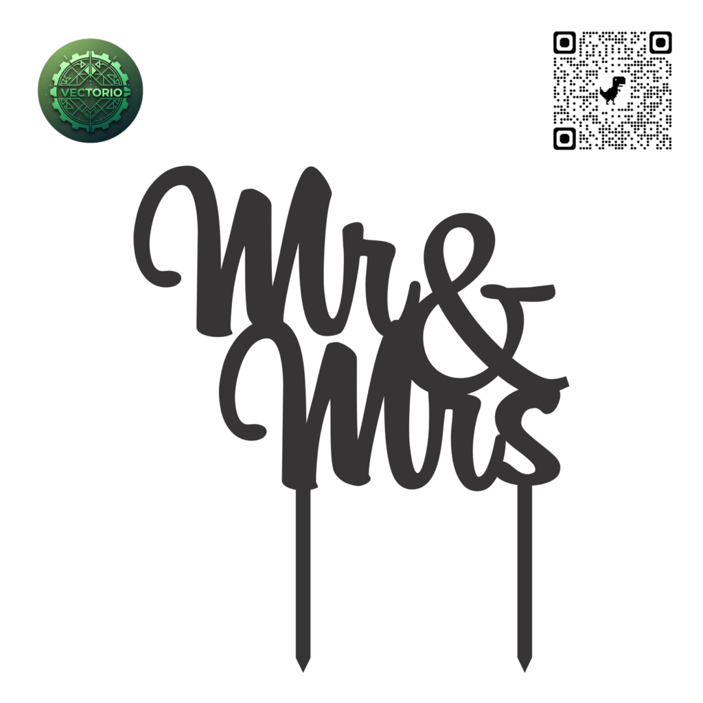 TOPPER MR AND MRS vector design for laser cutting and engraving