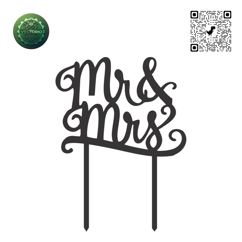 TOPPER MR AND MRS 2 vector design for laser cutting and engraving