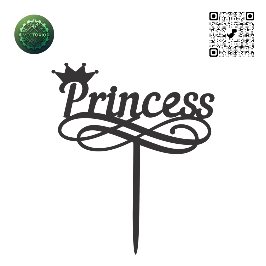 TOPPER PRINCESS 1 vector design for laser cutting and engraving