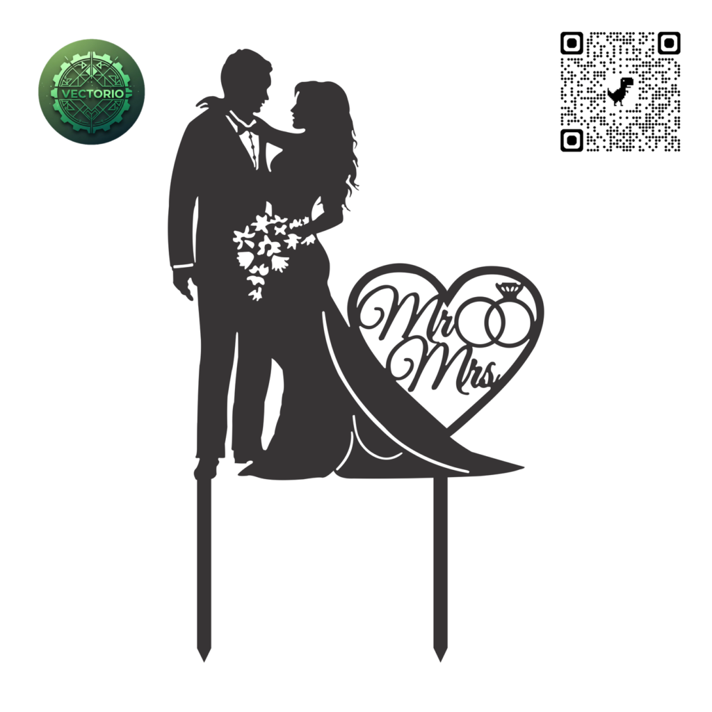 TOPPER WEDDING 1 vector design for laser cutting and engraving