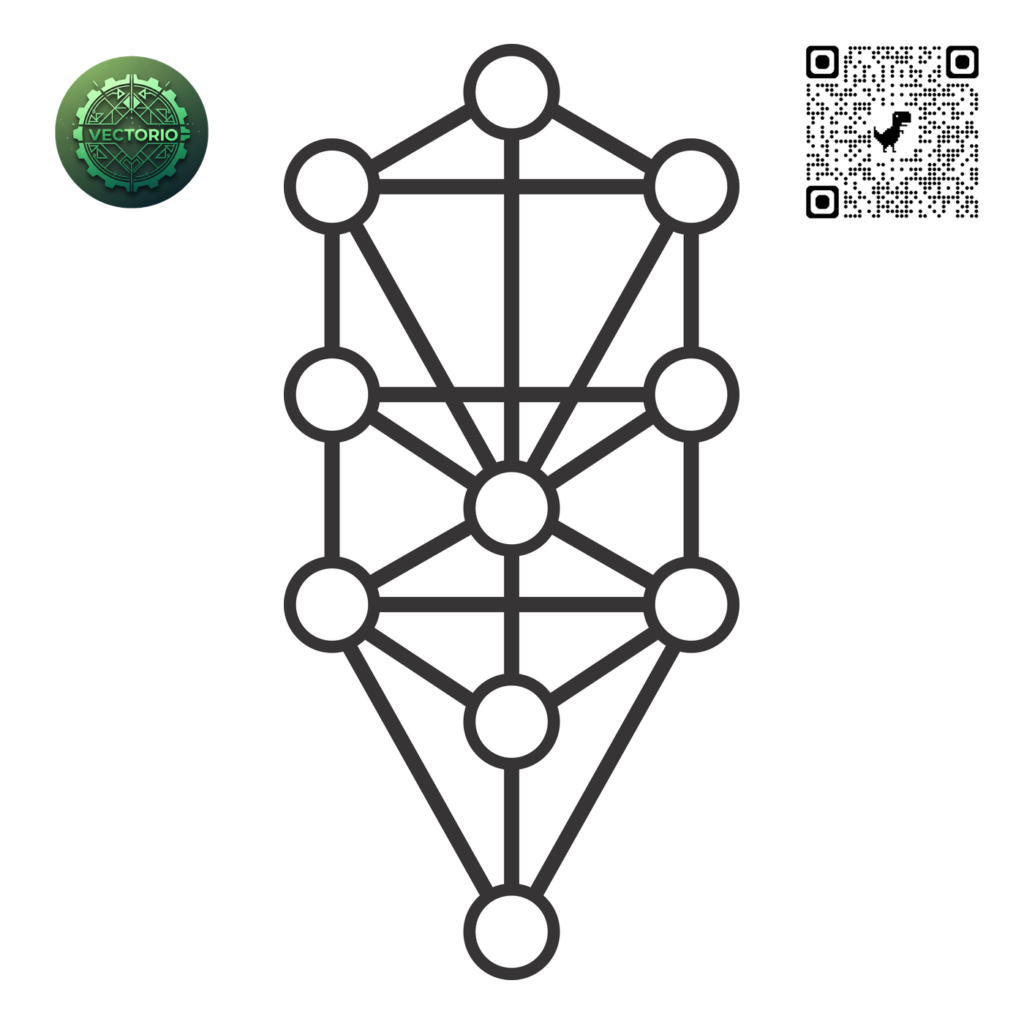 TREE OF LIFE KABBALAH vector design for laser cutting and engraving