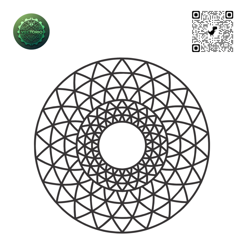 TUBE TORUS SACRED GEOMETRY vector design for laser cutting and engraving