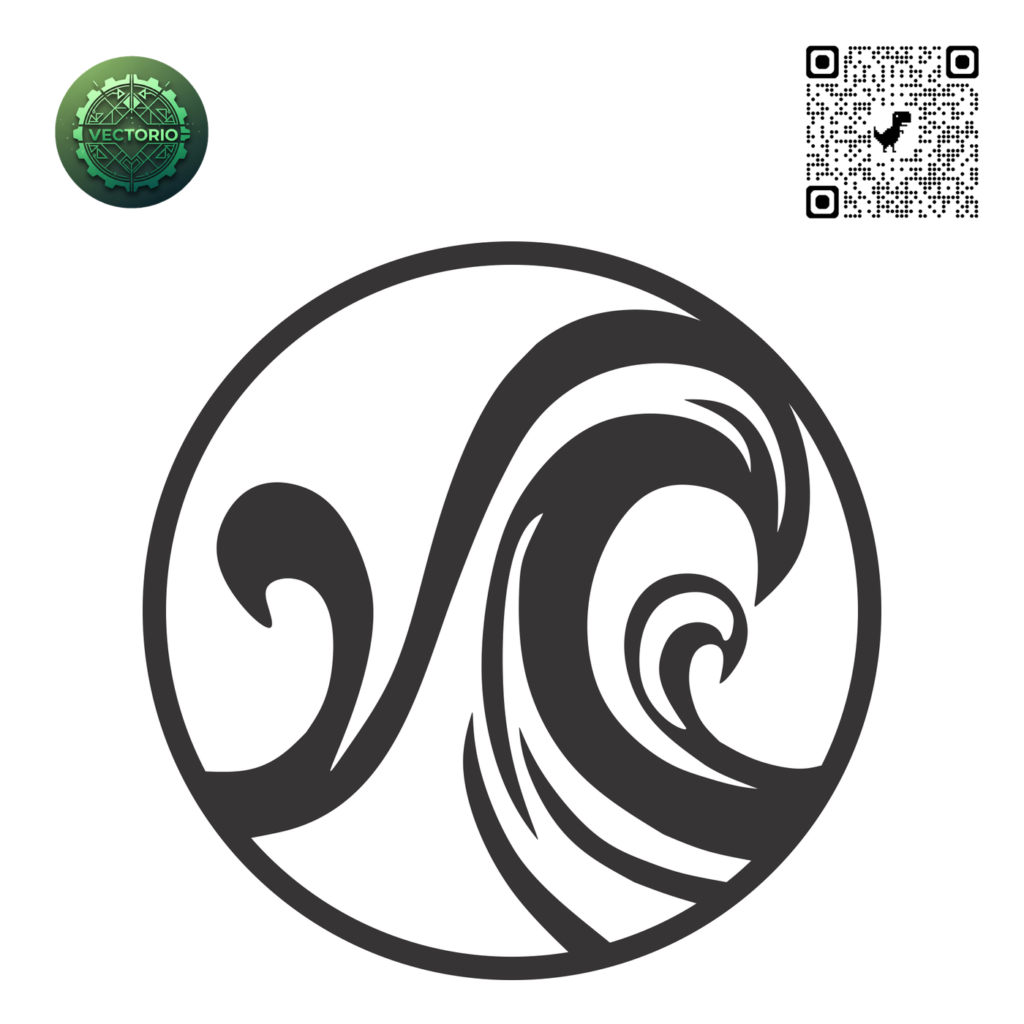 WATER ELEMENT SYMBOL vector design for laser cutting and engraving