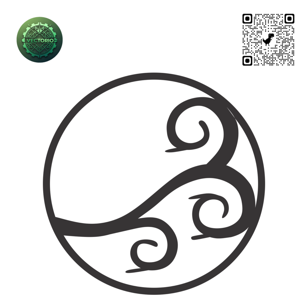 WIND ELEMENT SYMBOL vector design for laser cutting and engraving