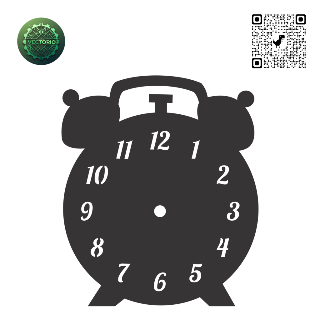 ALARM WALL CLOCK vector design for laser cutting and engraving