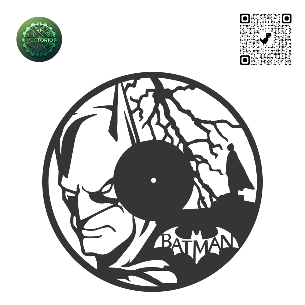 BATMAN WALL CLOCK 2 vector design for laser cutting and engraving