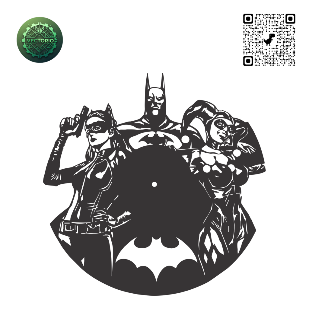 BATMAN WALL CLOCK 5 vector design for laser cutting and engraving