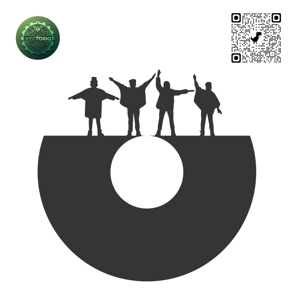 BEATLES WALL CLOCK 2 vector design for laser cutting and engraving