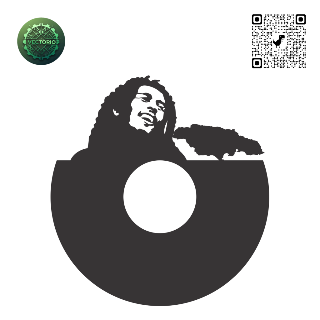 BOB MARLEY WALL CLOCK vector design for laser cutting and engraving