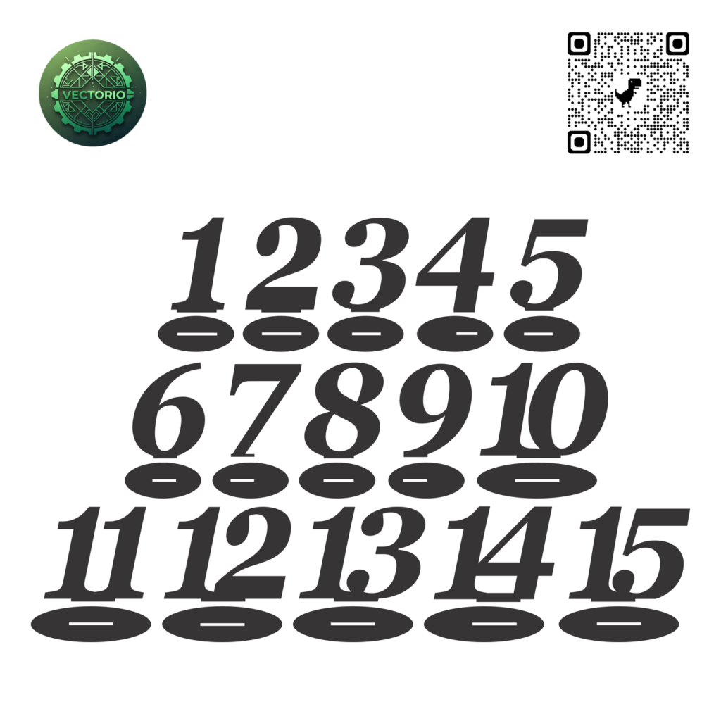 CHUNKY DISPLAY TABLE NUMBERS vector design for laser cutting and engraving