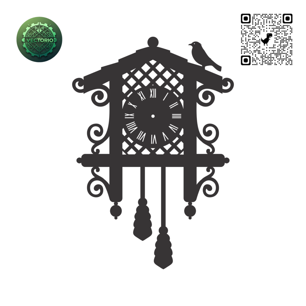 CUCKOO WALL CLOCK vector design for laser cutting and engraving