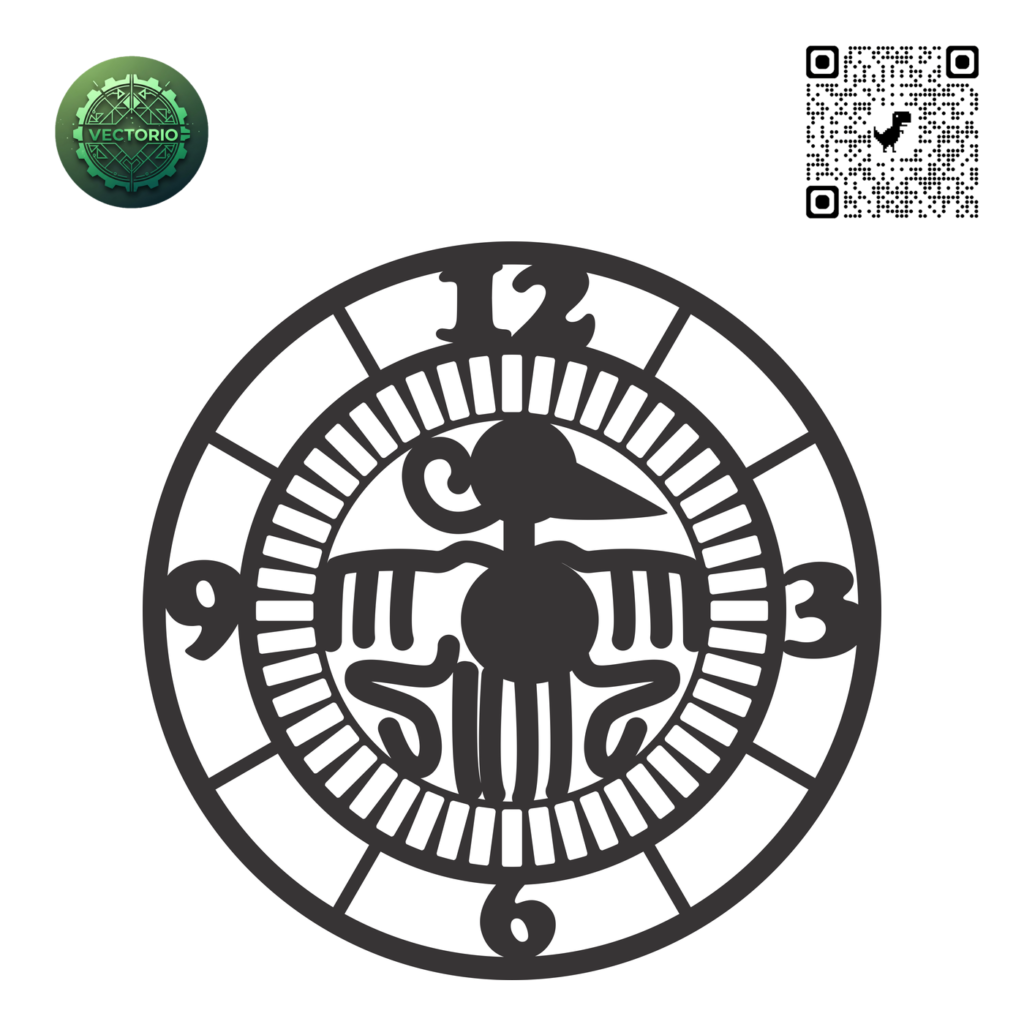 ETNIC WALL CLOCK 3 vector design for laser cutting and engraving