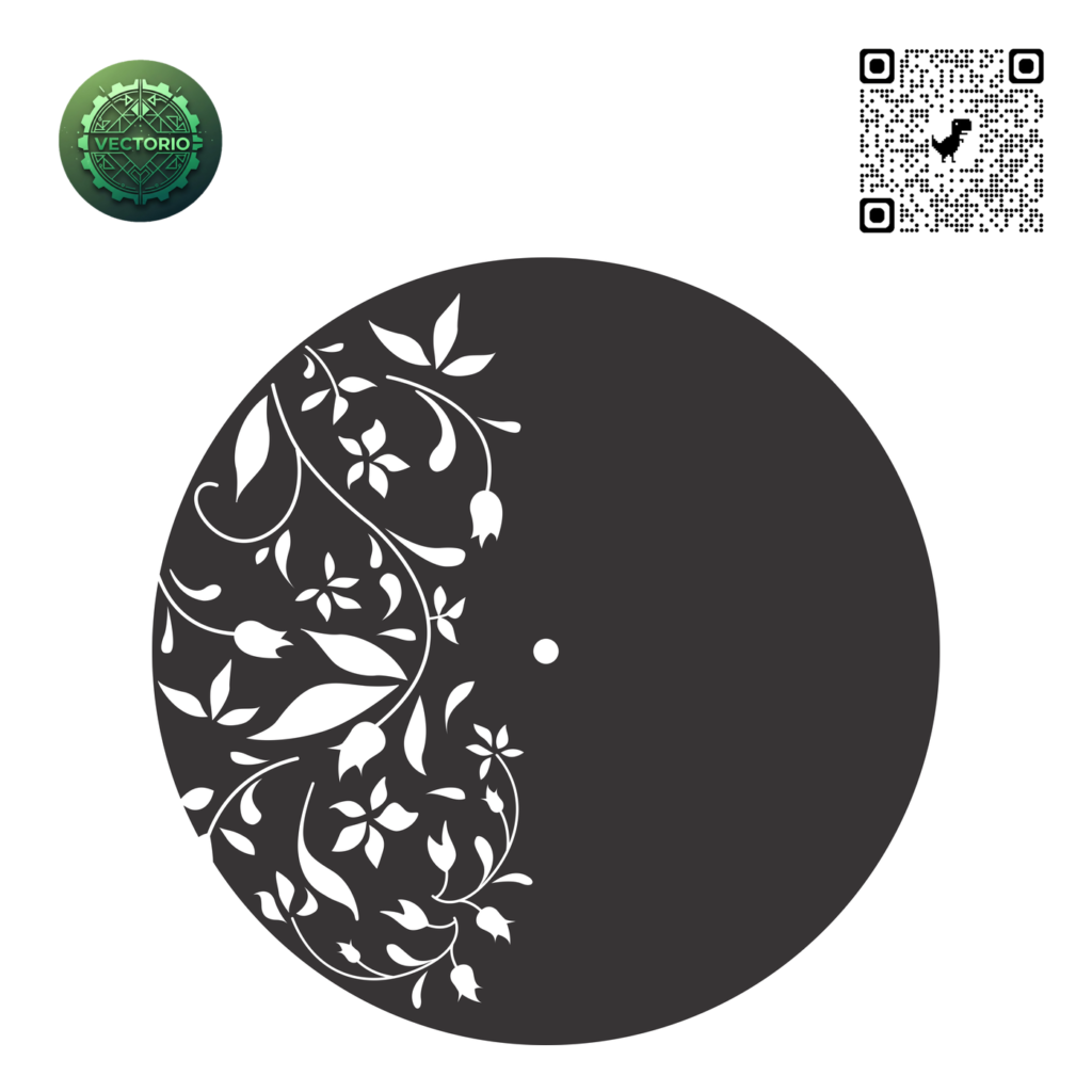 FLOWER WALL CLOCK vector design for laser cutting and engraving
