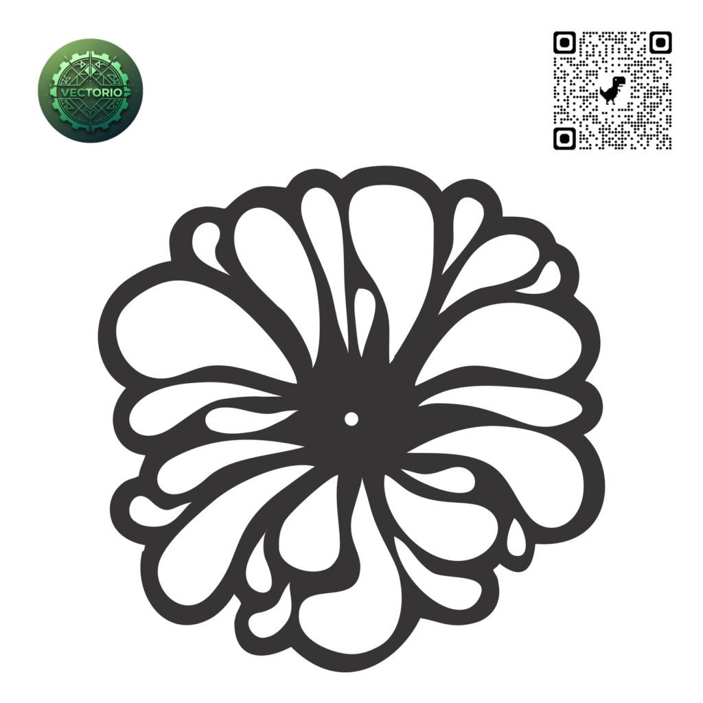 FLOWER WALL CLOCK 4 vector design for laser cutting and engraving