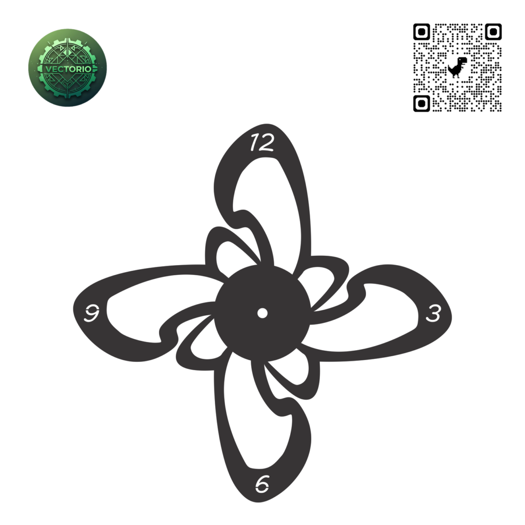 FLOWER WALL CLOCK 5 vector design for laser cutting and engraving