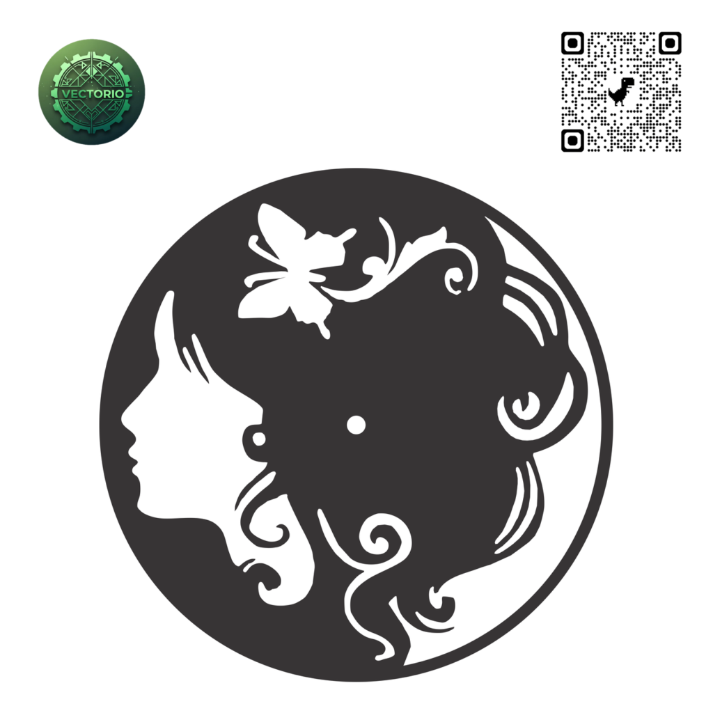 HAIR SALON WALL CLOCK vector design for laser cutting and engraving