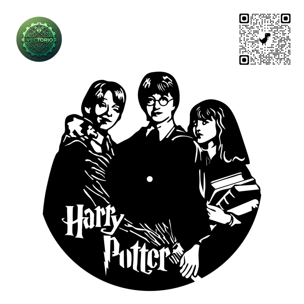 HARRY POTTER 2 WALL CLOCK vector design for laser cutting and engraving
