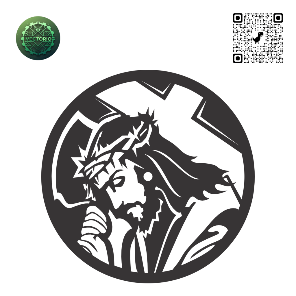 JESUS WALL CLOCK vector design for laser cutting and engraving