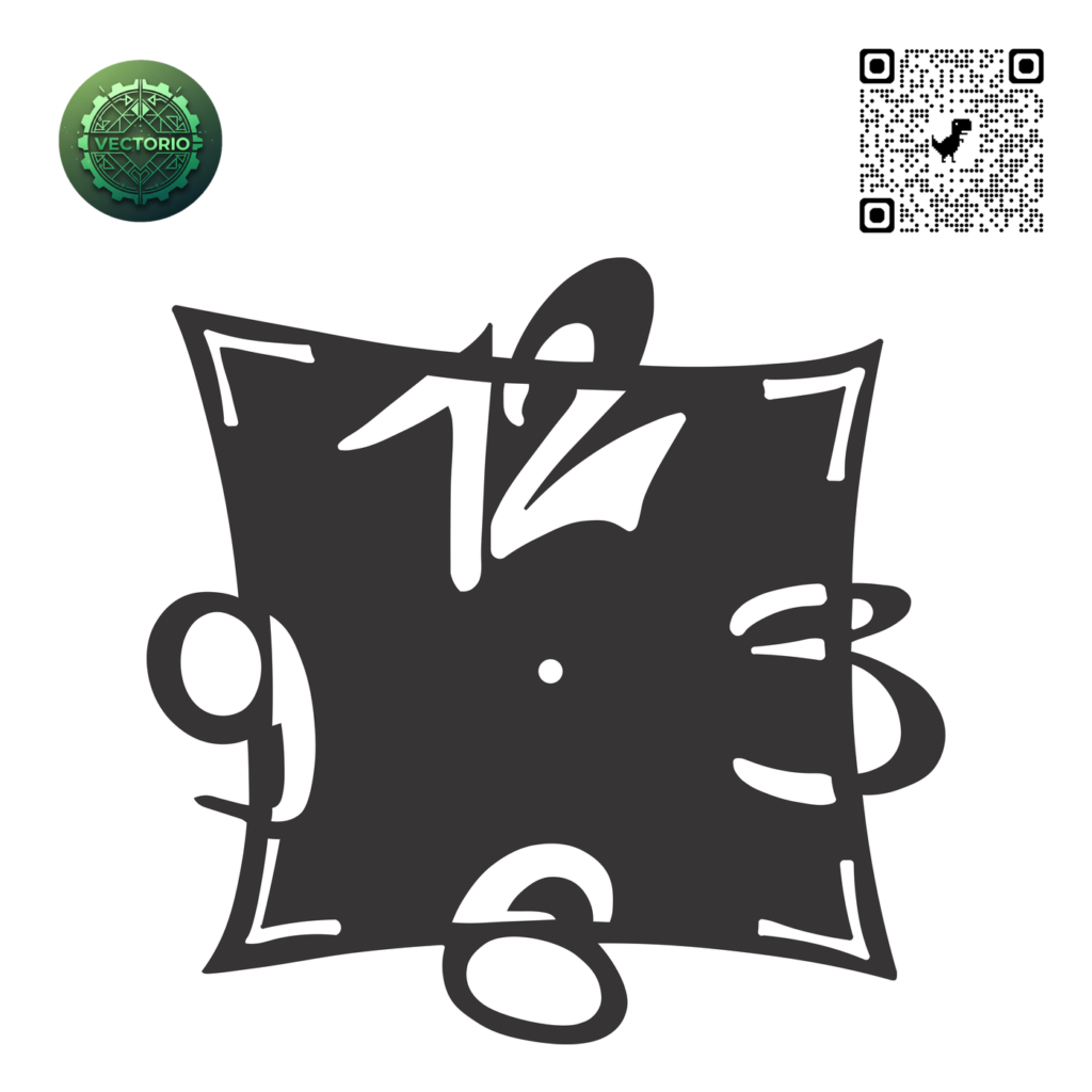 NUMBERS WALL CLOCK 8 vector design for laser cutting and engraving