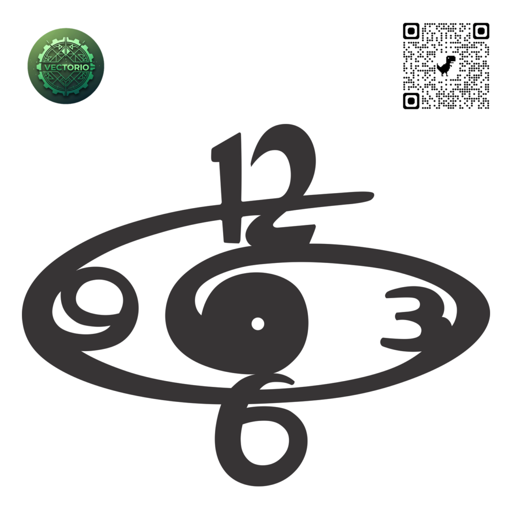 NUMBERS WALL CLOCK 9 vector design for laser cutting and engraving