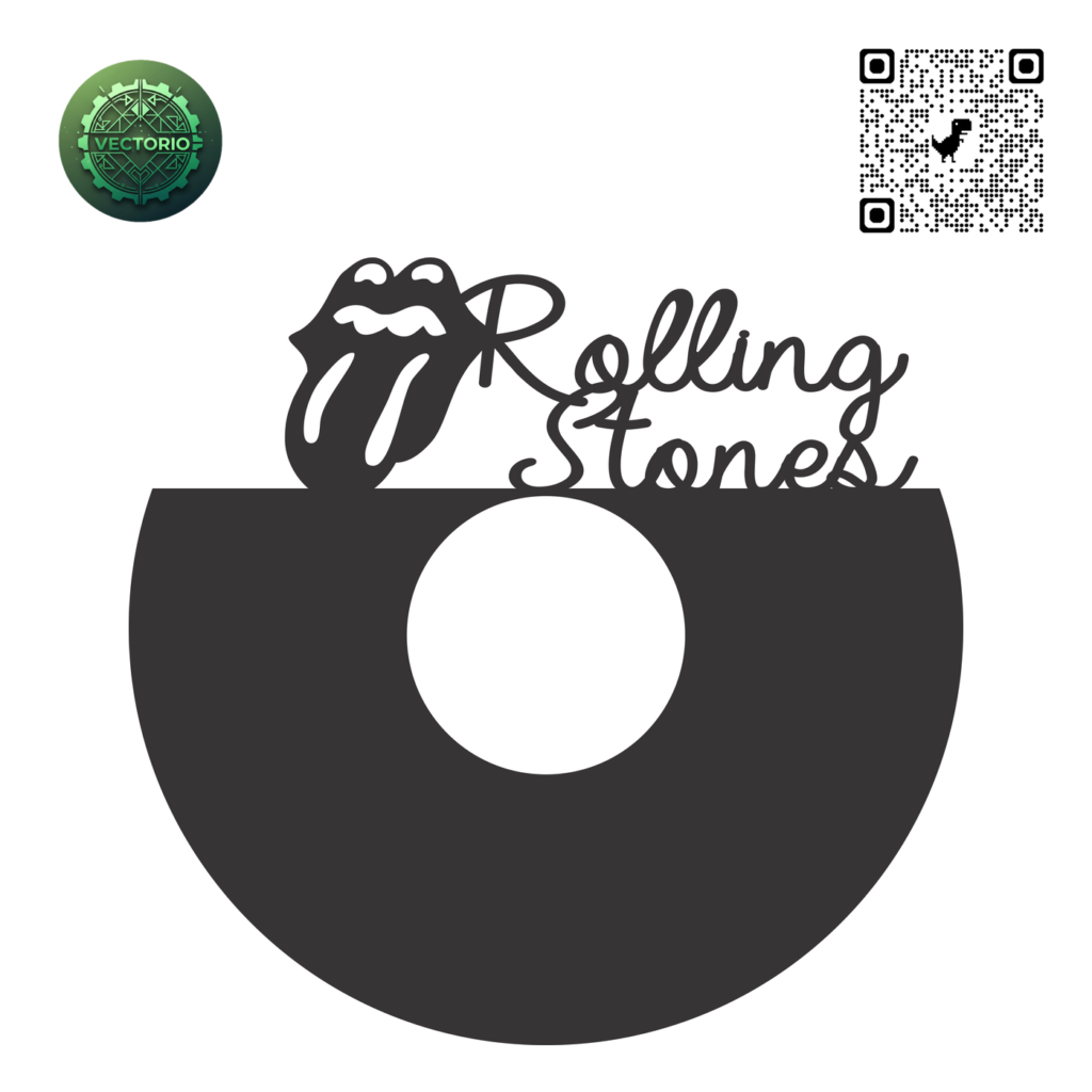 ROLLING STONES WALL CLOCK vector design for laser cutting and engraving