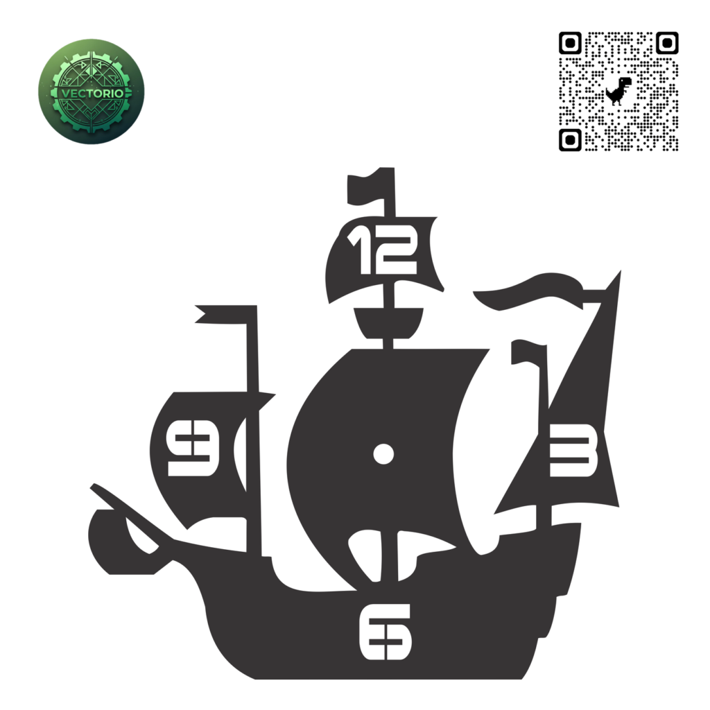 SHIP WATCH CLOCK vector design for laser cutting and engraving
