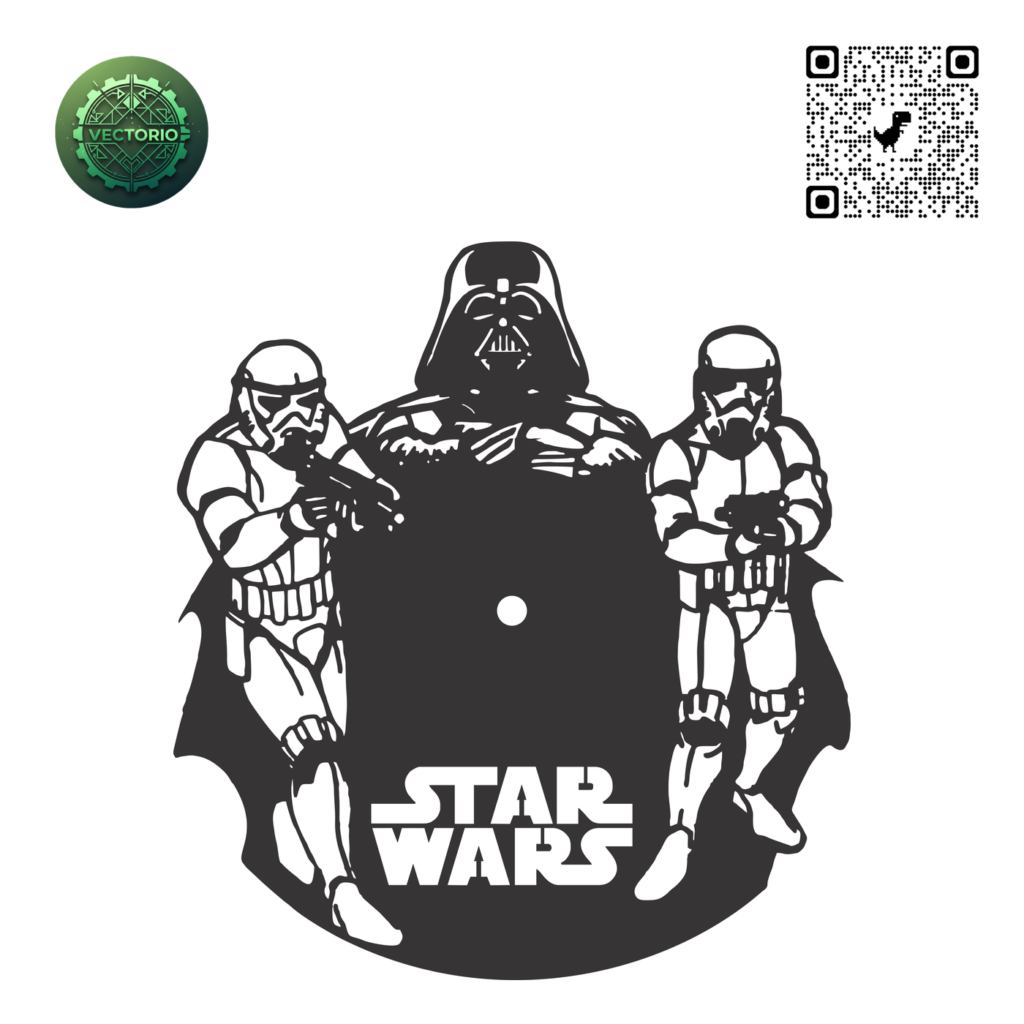 STAR WARS WALL CLOCK 2 vector design for laser cutting and engraving