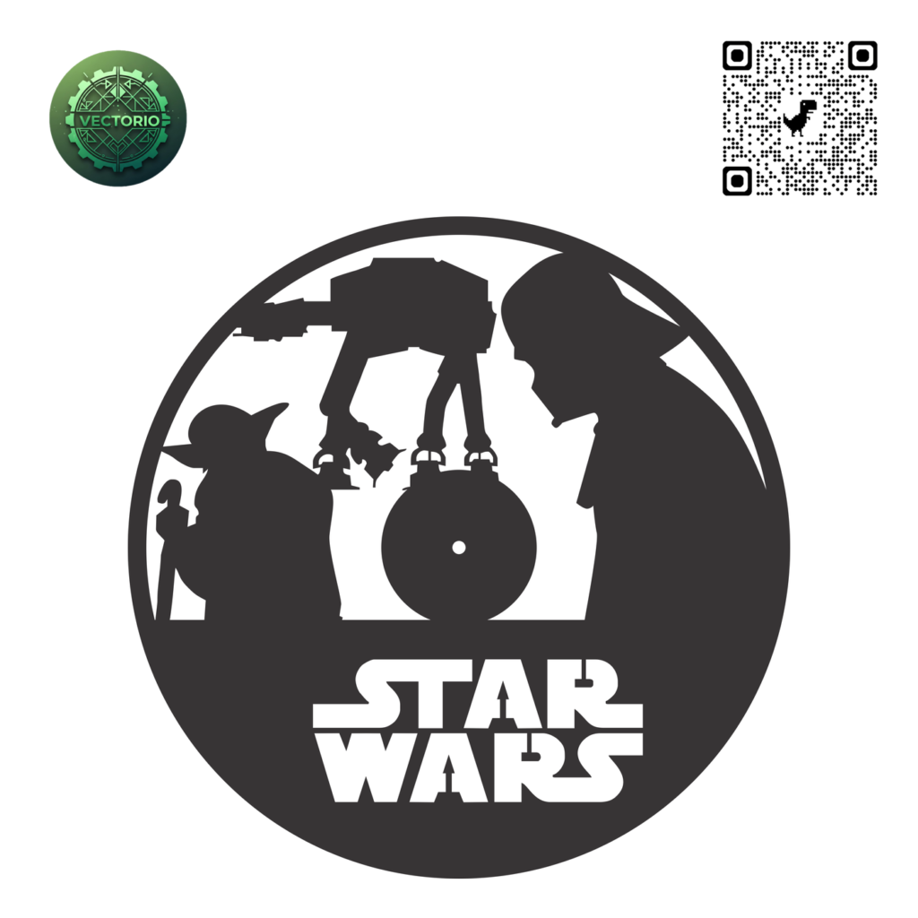 STAR WARS WALL CLOCK 3 vector design for laser cutting and engraving