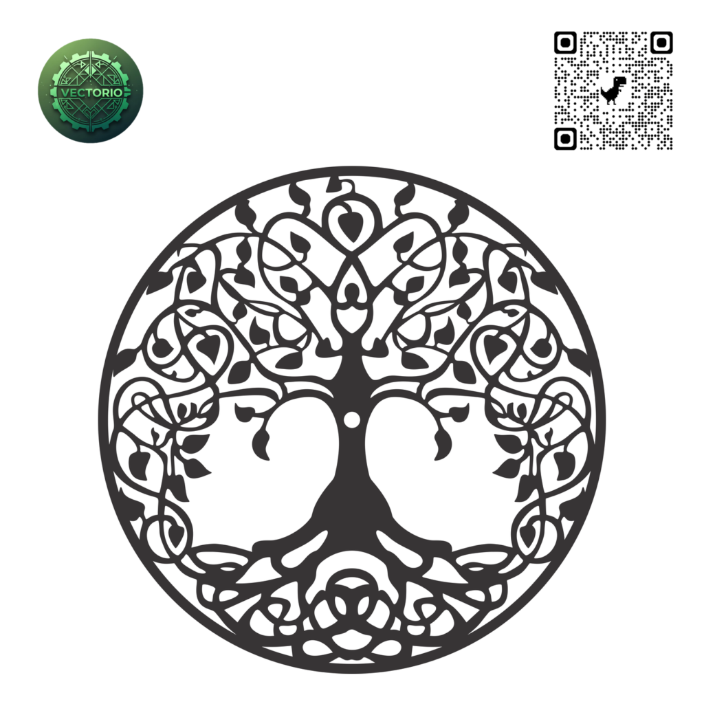 TREE WALL CLOCK 3 vector design for laser cutting and engraving