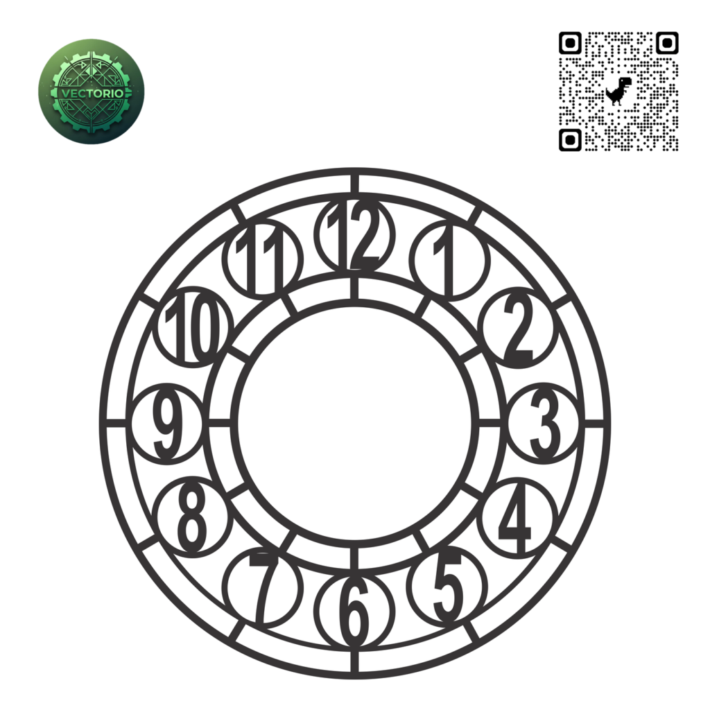 WALL CLOCK 3 vector design for laser cutting and engraving