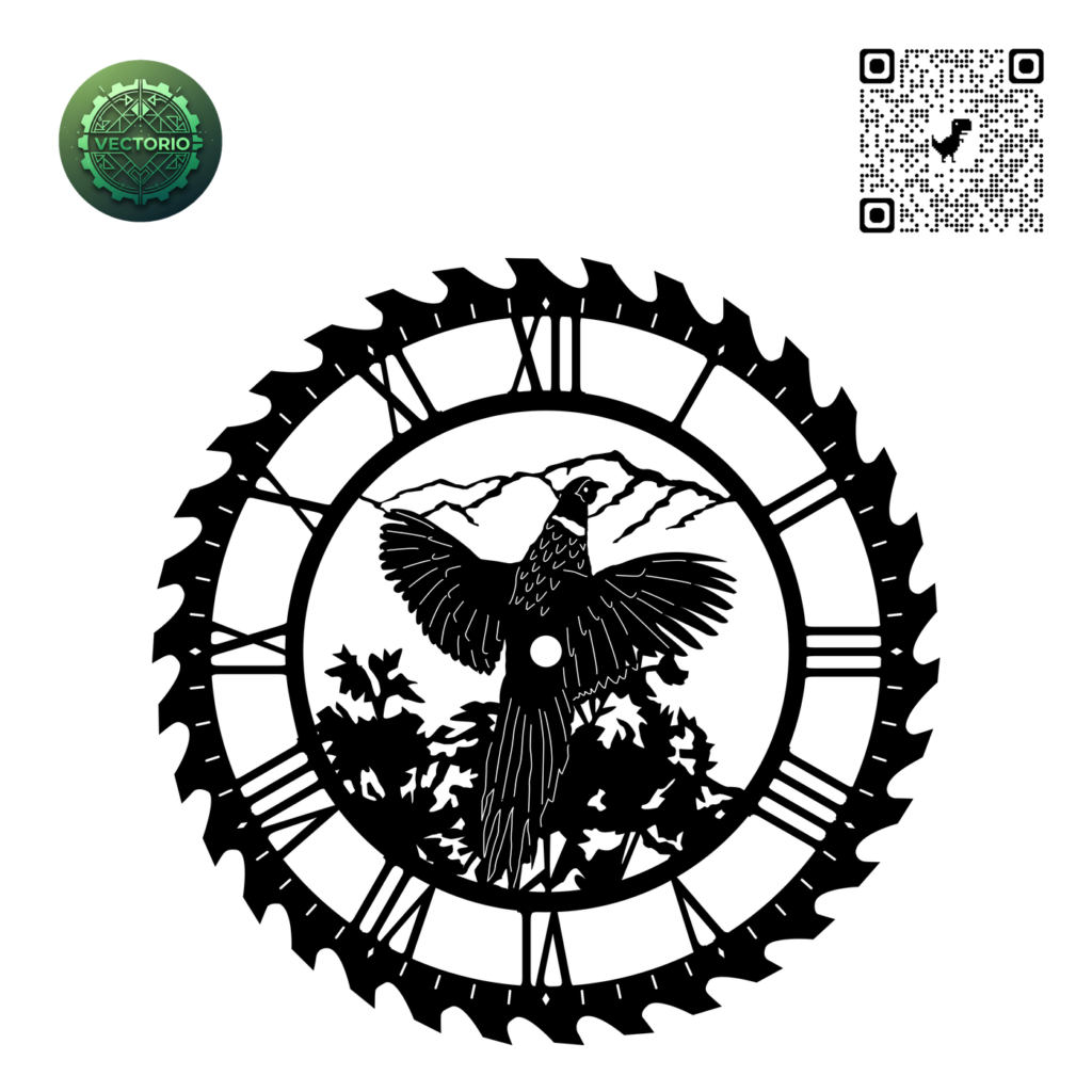 WALL CLOCK CIRCULAR SAW CONDOR vector design for laser cutting and engraving