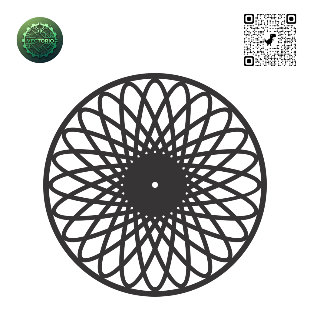 WALL CLOCK MANDALA 9 vector design for laser cutting and engraving
