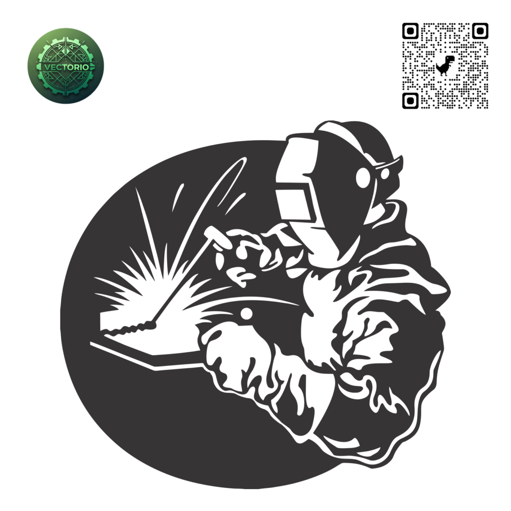 WELDER WALL CLOCK vector design for laser cutting and engraving
