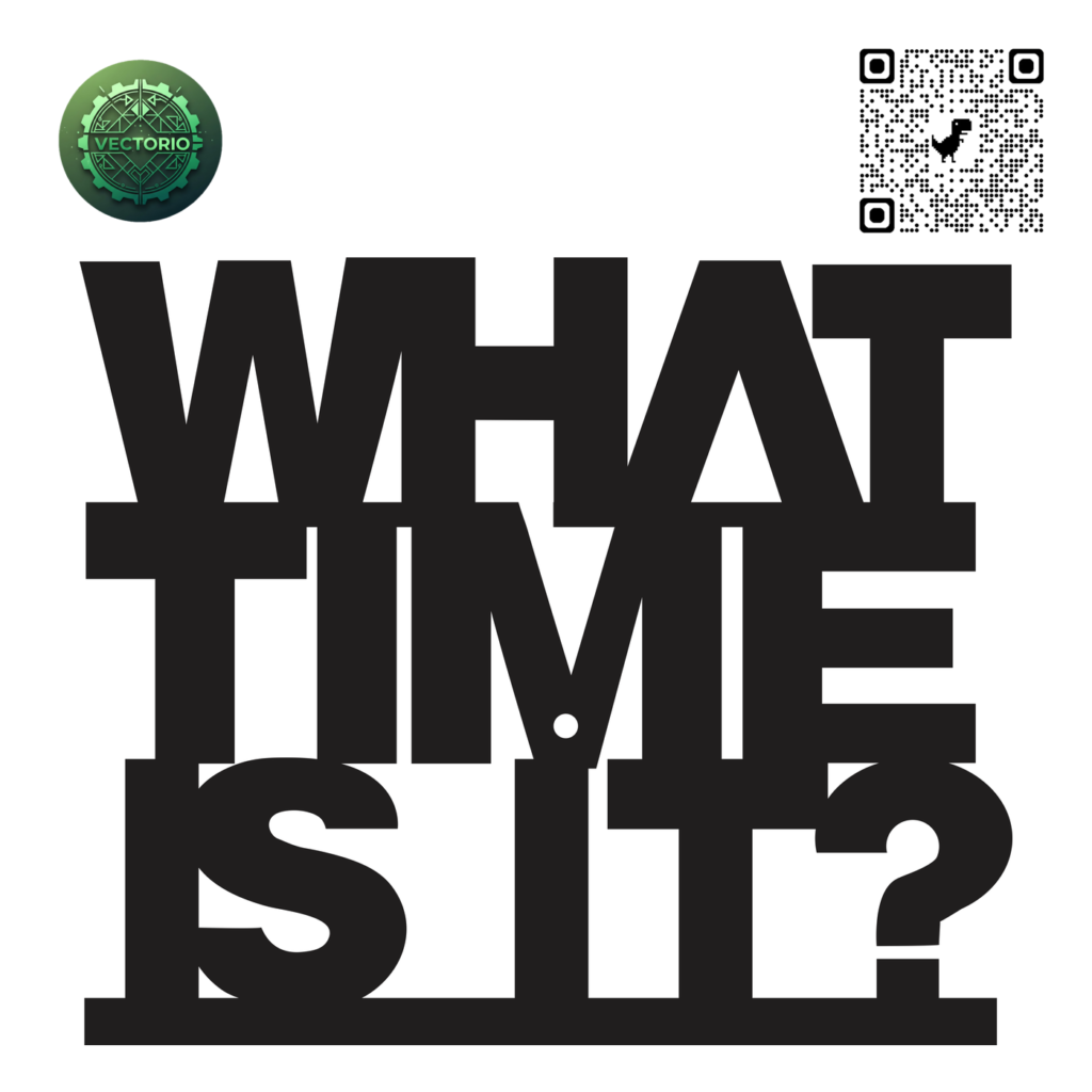 WHAT TIME IS IT TREE WALL CLOCK vector design for laser cutting and engraving