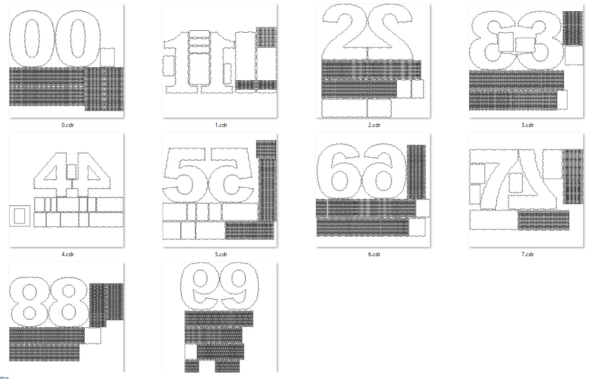 3D Numbers 0-9 Vector Pack - Laser Cut & CNC Files (CDR, DXF, SVG, EPS, AI)
