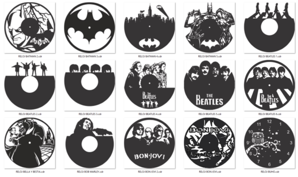 2019-02-12 (3) 140 Wall Clock Vector Pack - Laser Cut & CNC Files (CDR, DXF, SVG, EPS, AI)
