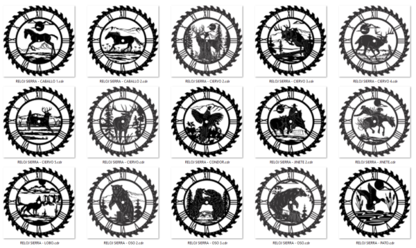 2019-02-12 (9) 140 Wall Clock Vector Pack - Laser Cut & CNC Files (CDR, DXF, SVG, EPS, AI)