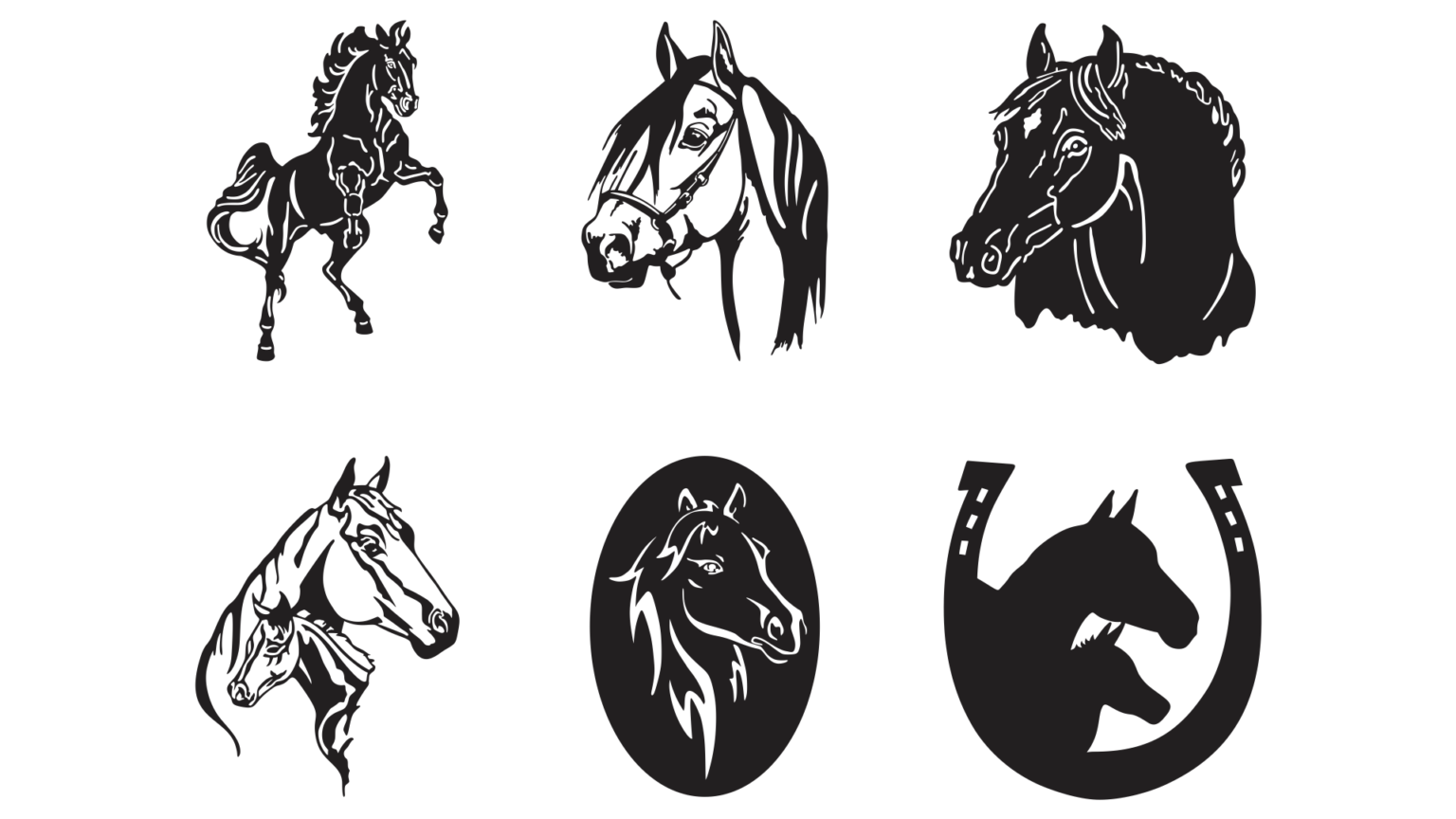 30 Horse Models Vector Pack