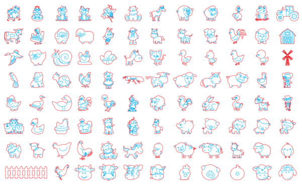 2019-08-23 (4) 240 Cute Animals Figures Vector Pack - Laser Cut & CNC Files (CDR, DXF, SVG, EPS, AI)