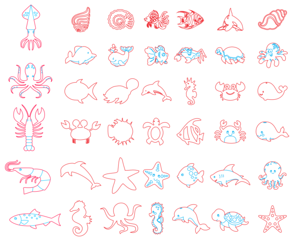 2019-08-23 (5) 240 Cute Animals Figures Vector Pack - Laser Cut & CNC Files (CDR, DXF, SVG, EPS, AI)