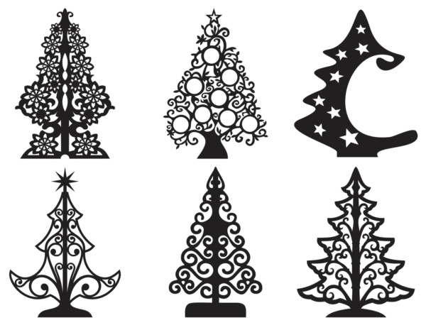 54 Christmas Tree Vector Pack - Laser Cut & CNC Files (CDR, DXF, SVG, EPS, AI)