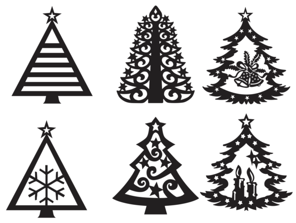 54 Christmas Tree Vector Pack - Laser Cut & CNC Files (CDR, DXF, SVG, EPS, AI)