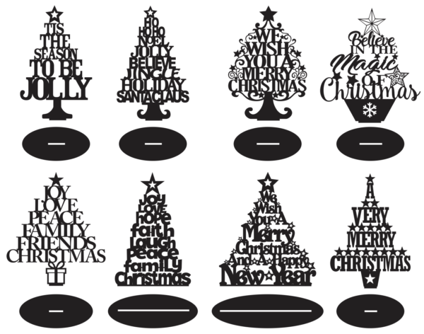 54 Christmas Tree Vector Pack - Laser Cut & CNC Files (CDR, DXF, SVG, EPS, AI)