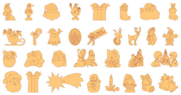 250 Christmas Figures Vector Pack - Laser Cut & CNC Files (CDR, DXF, SVG, EPS, AI)