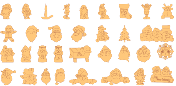 250 Christmas Figures Vector Pack - Laser Cut & CNC Files (CDR, DXF, SVG, EPS, AI)