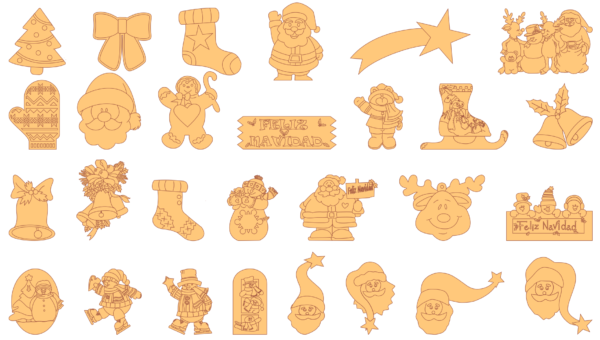 250 Christmas Figures Vector Pack - Laser Cut & CNC Files (CDR, DXF, SVG, EPS, AI)